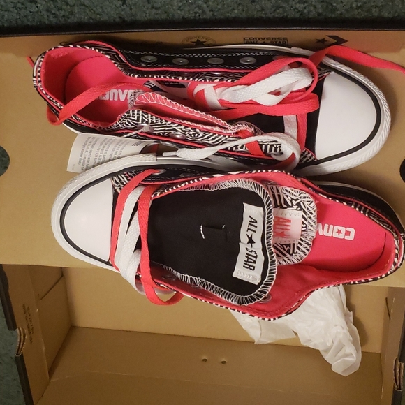 NIB Converse CT Double Up Black/Neon Pink fits Reg shoe size 5.5 to 6 - Picture 3 of 5